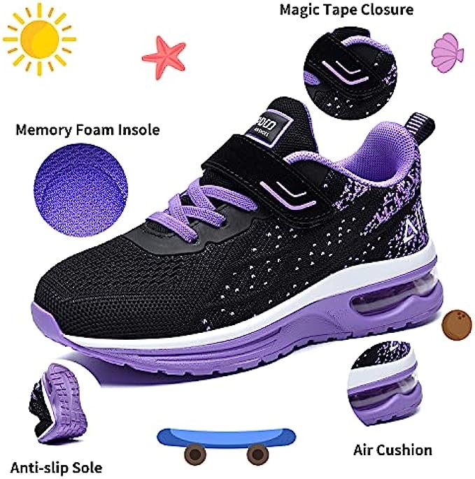 JARLIF Kids Athletic Tennis Running Shoes Breathable Sport Air Gym Jogging Sneakers for Boys & Girls